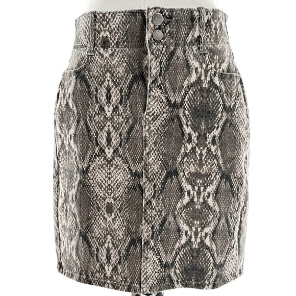 Apt 9 pencil skirt size 8 cream gray snakeskin print stretch with pockets - Picture 9 of 9